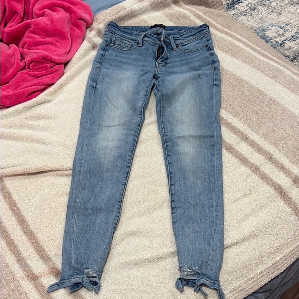 Buckle Black Ankle Skinny Jeans